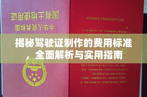 禹城揭秘驾驶证制作的费用标准，全面解析与实用指南